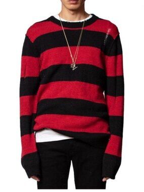 Zadig & Voltaire Mens  Bensti Stripes Wool-Blend Sweater